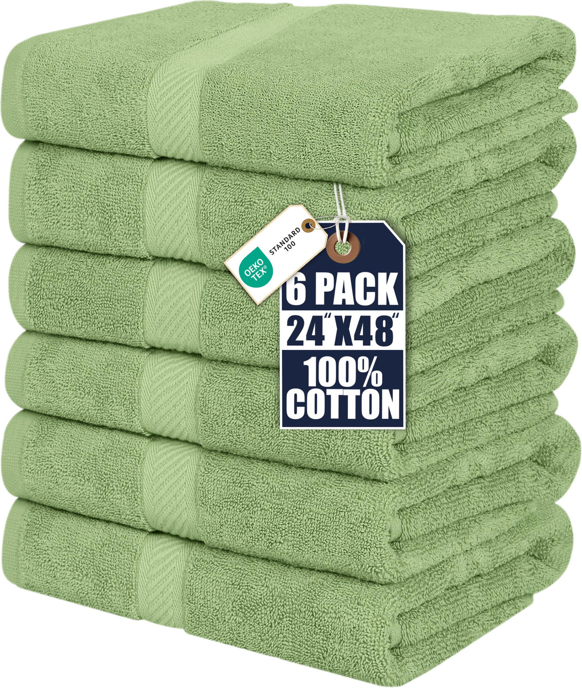 Utopia Towels 6 Pack Medium Bath Towels, 24x48 in, 500 GSM Cotton, Grey