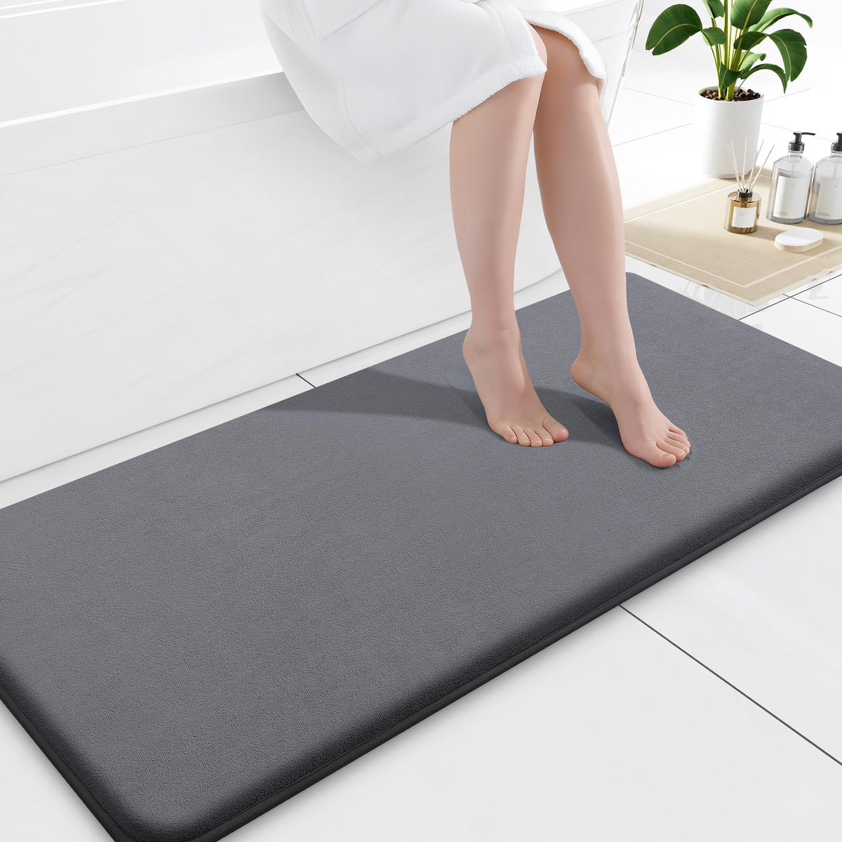 Smiry Memory Foam Bath Mat 30x20, Extra Soft and Absorbent Bathroom Rugs