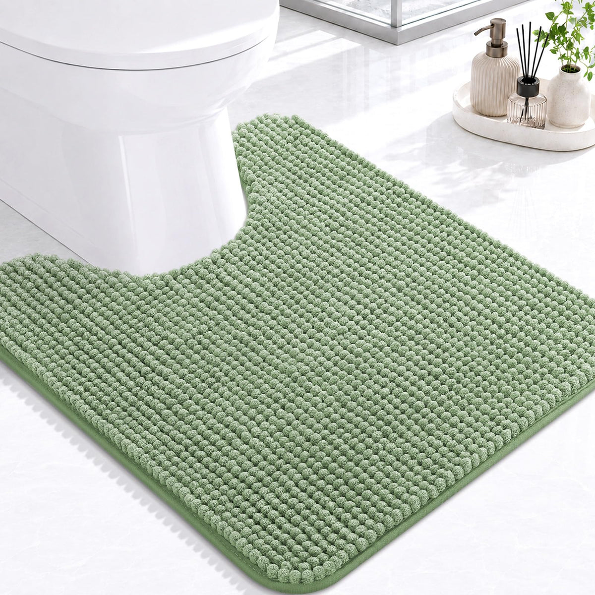 Arotive Chenille Bathroom Rugs 30x20, Soft Absorbent Bath Mat, Grey