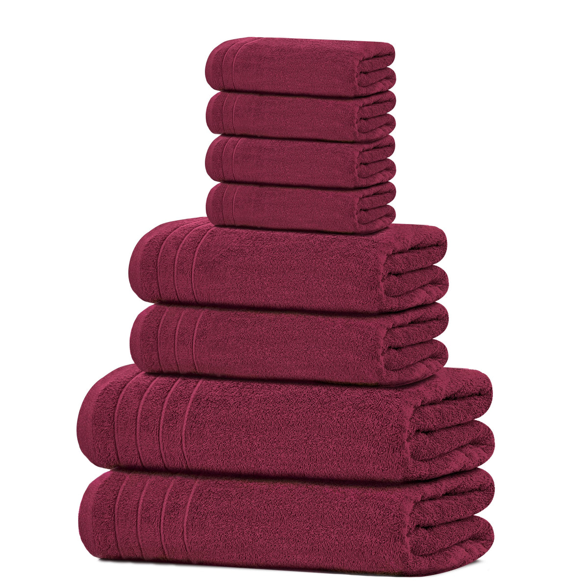 Tens Towels 8 Piece Towel Set, 2 XL Bath, 2 Hand, 4 Washcloth, Dark Grey
