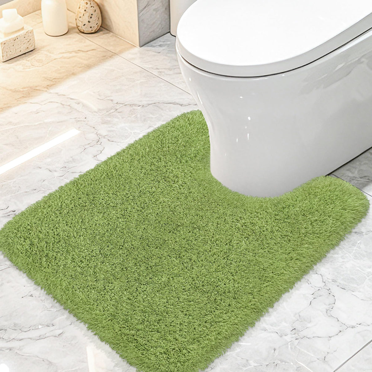 White Bathroom Rugs Non Slip 24"x16",Absorbent Bath Mat Quick Dry