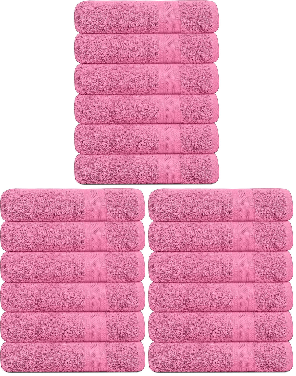 KAHAF COLLECTION 100% Cotton Bath Towel Set, White 24x48 Pack of 6 Towels, Quick Dry, Highly Absorbent, Soft Feel Towel, Gym, Spa, Bathroom, Shower, Pool, Luxury Soft Towels Light-Weight