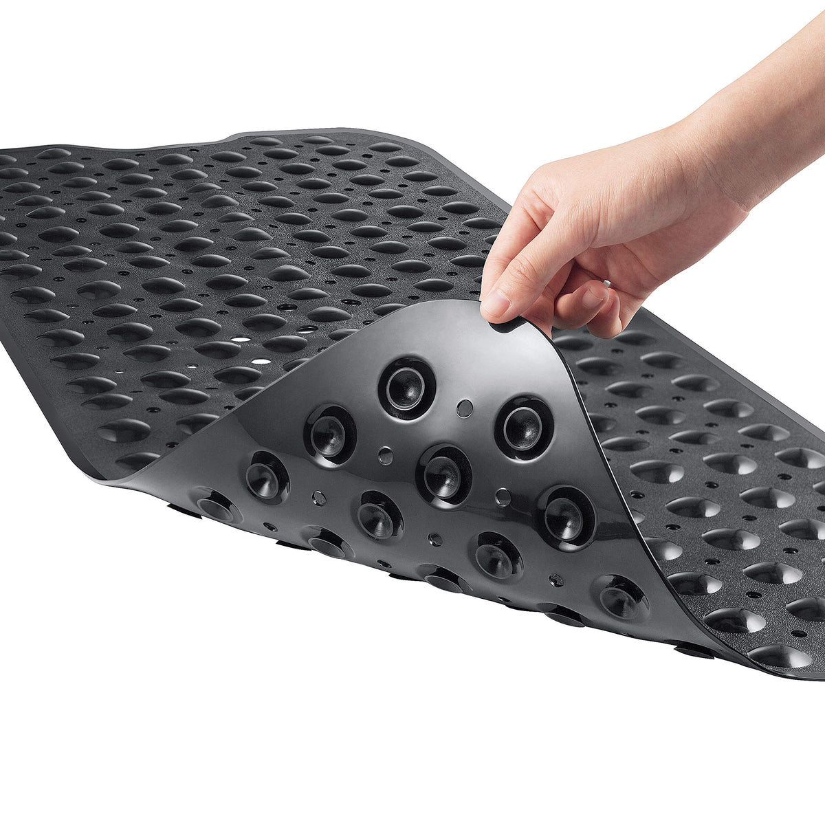 YINENN Bath and Shower Safety Mats 40x16 inch, Non Slip with Suction Cups for Bathroom Stall and Tub Floor, Extra Large and Machine Washable, Drain Holes Keep Bathtub Clean, Clear