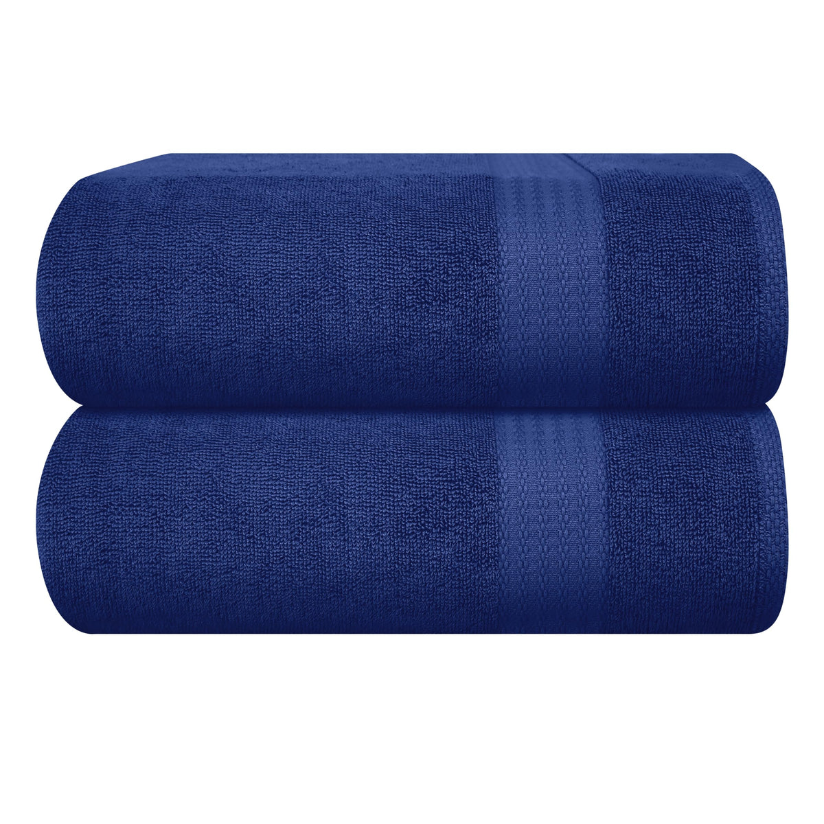 GLAMBURG Ultra Soft 8-Piece Towel Set - 100% Pure Ringspun Cotton, Contains 2 Oversized Bath Towels 27x54, 2 Hand Towels 16x28, 4 Wash Cloths 13x13 - Ideal for Everyday use, Hotel & Spa - Navy Blue
