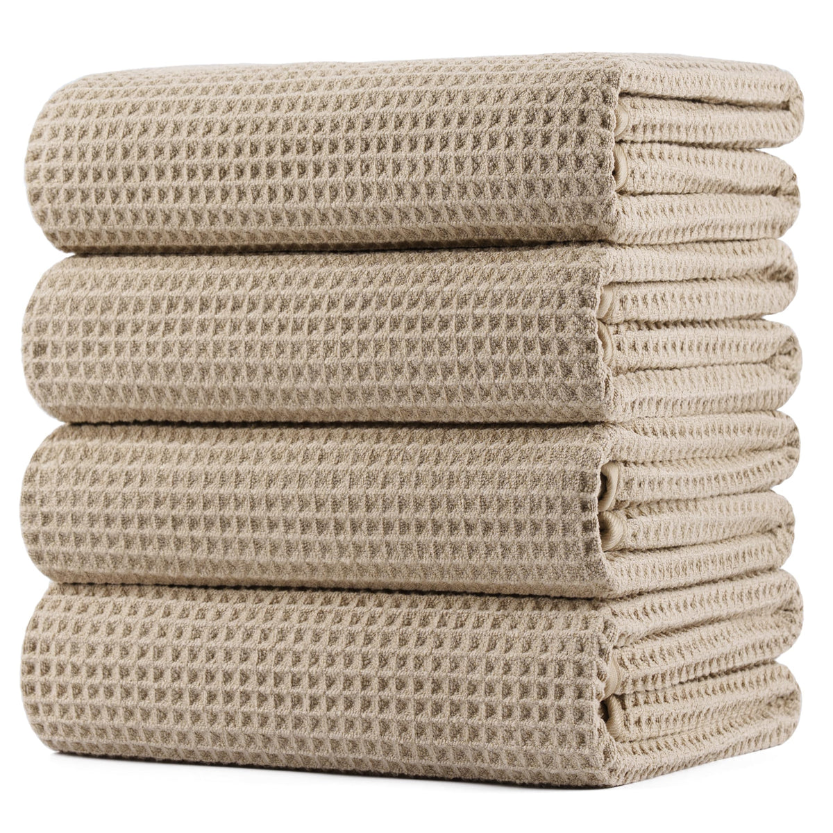 POLYTE 430 GSM Poly Blend Microfiber Quick Dry Waffle Bath Towel, 30x60 in