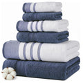 Modern Threads 6 Piece Bath Towel Set – Bathroom Towel Set with 2 Bath Towels, 2 Hand Towels & 2 Washcloths – 100% Cotton, Soft & Absorbent – Jacquard Border (Gray)