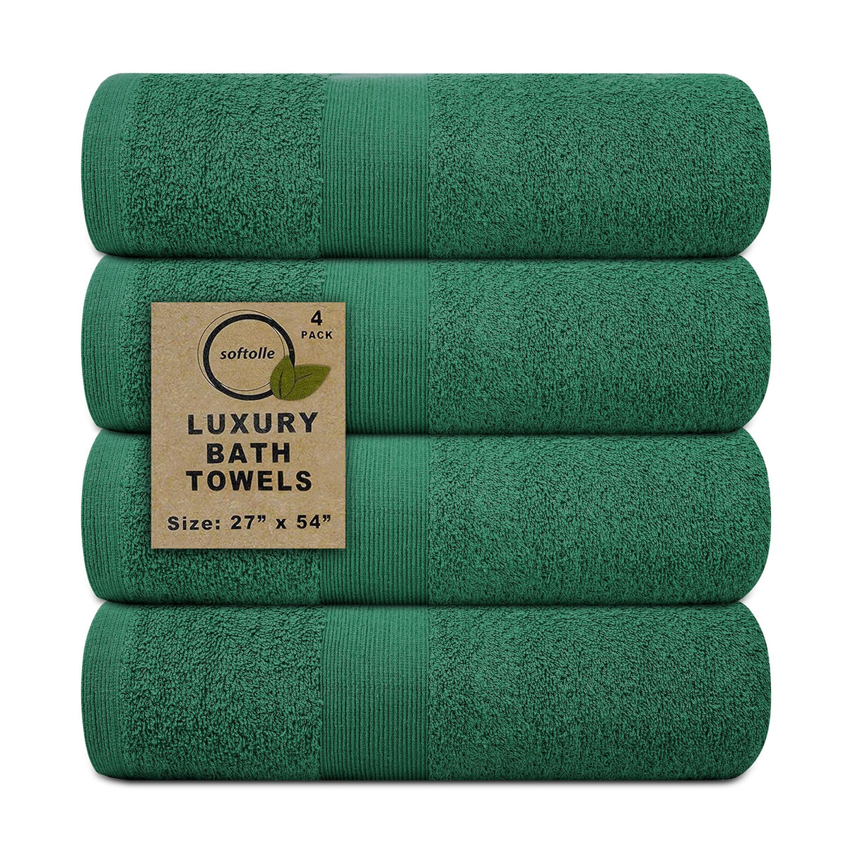 Luxury Bath Towels Set of 4 (27” x 54”) | Towels for Bathroom | Super Soft | Highly Absorbent Towels for Home, Spa, Gym (Cream)