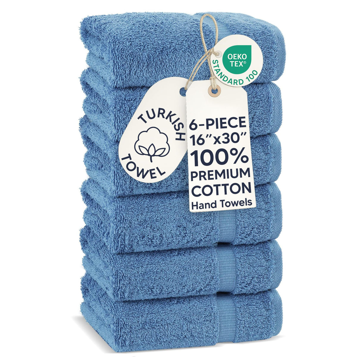 Chakir Turkish Linens 100% Cotton 4-Pack Bath Towels 27x54, Gray