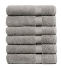 Pleasant Home Bath Towels Set of 6 (24” x 50”) 100% Cotton, Gray
