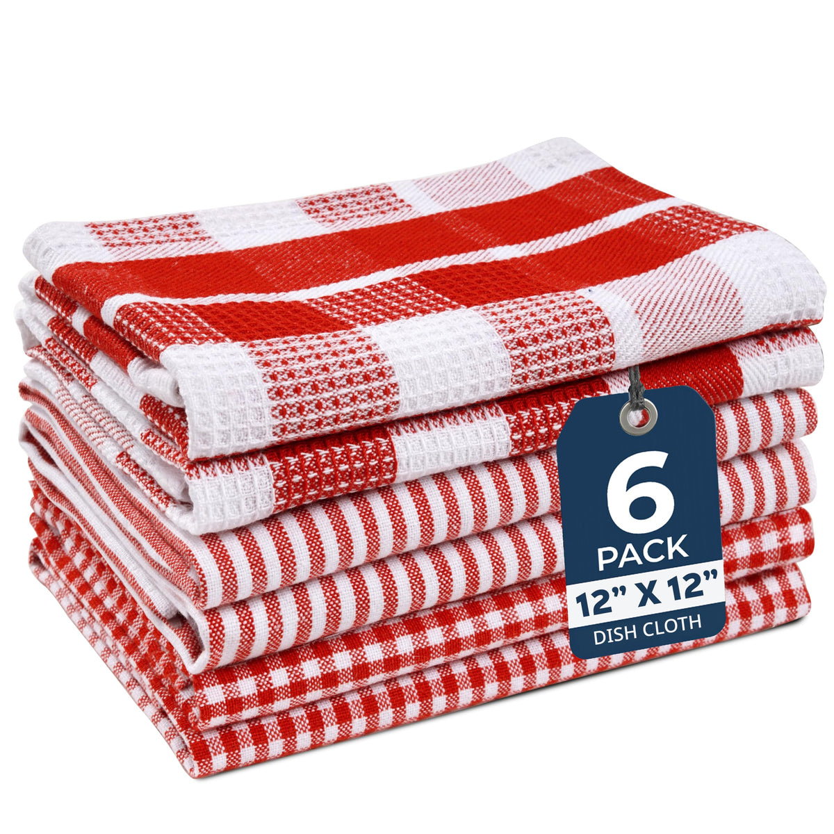 LANE LINEN Dish Towels for Kitchen 100% Cotton Tightly Woven 6 Pack - Olive