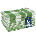 LANE LINEN Dish Towels for Kitchen 100% Cotton Tightly Woven 6 Pack - Olive