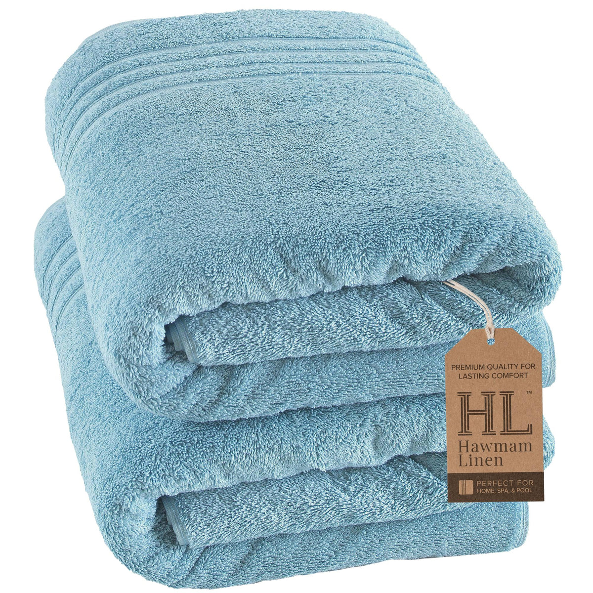 Hawmam Linen White Bath Towels 4 Pack 27 x 54 Inches 100% Turkish Cotton Soft Lightweight and Highly Absorbent Quick Drying Towels, Premium Quality Perfect for Daily Use