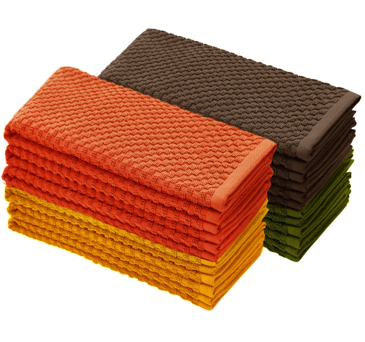 COTTON CRAFT Amazing Kitchen Towel - 12 Pack 100% Cotton Waffle Terry Towel