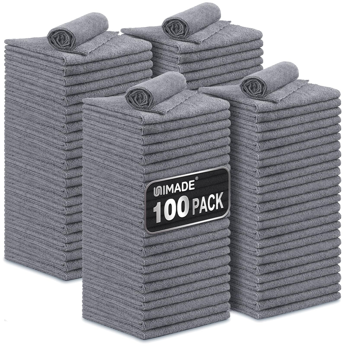 UNIMADE Shop Towels, 100 Pack Commercial Grade Work Rags Microfiber Towel