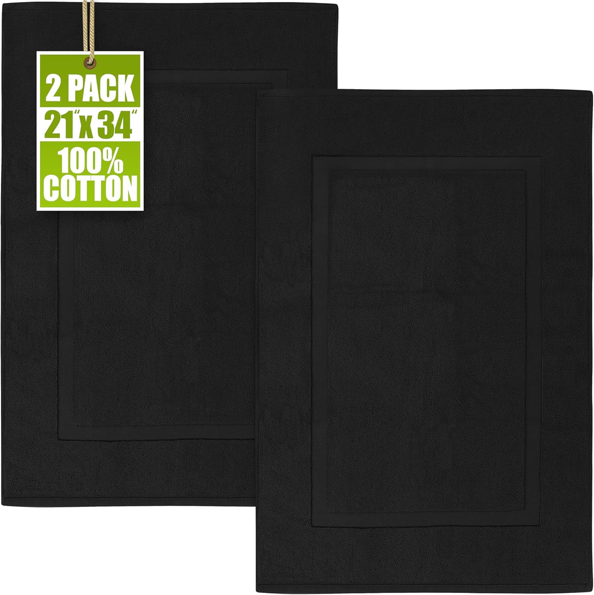 Utopia Towels Cotton Bath Mat, 21x34 in, 2 Pack, White
