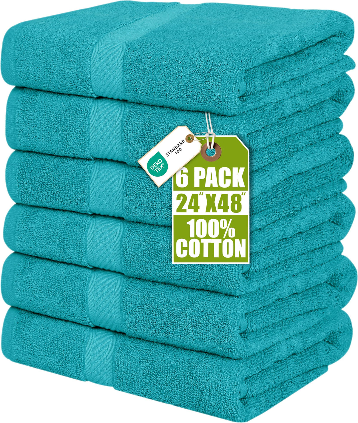 Utopia Towels 6 Pack Medium Bath Towels, 24x48 in, 500 GSM Cotton, Grey