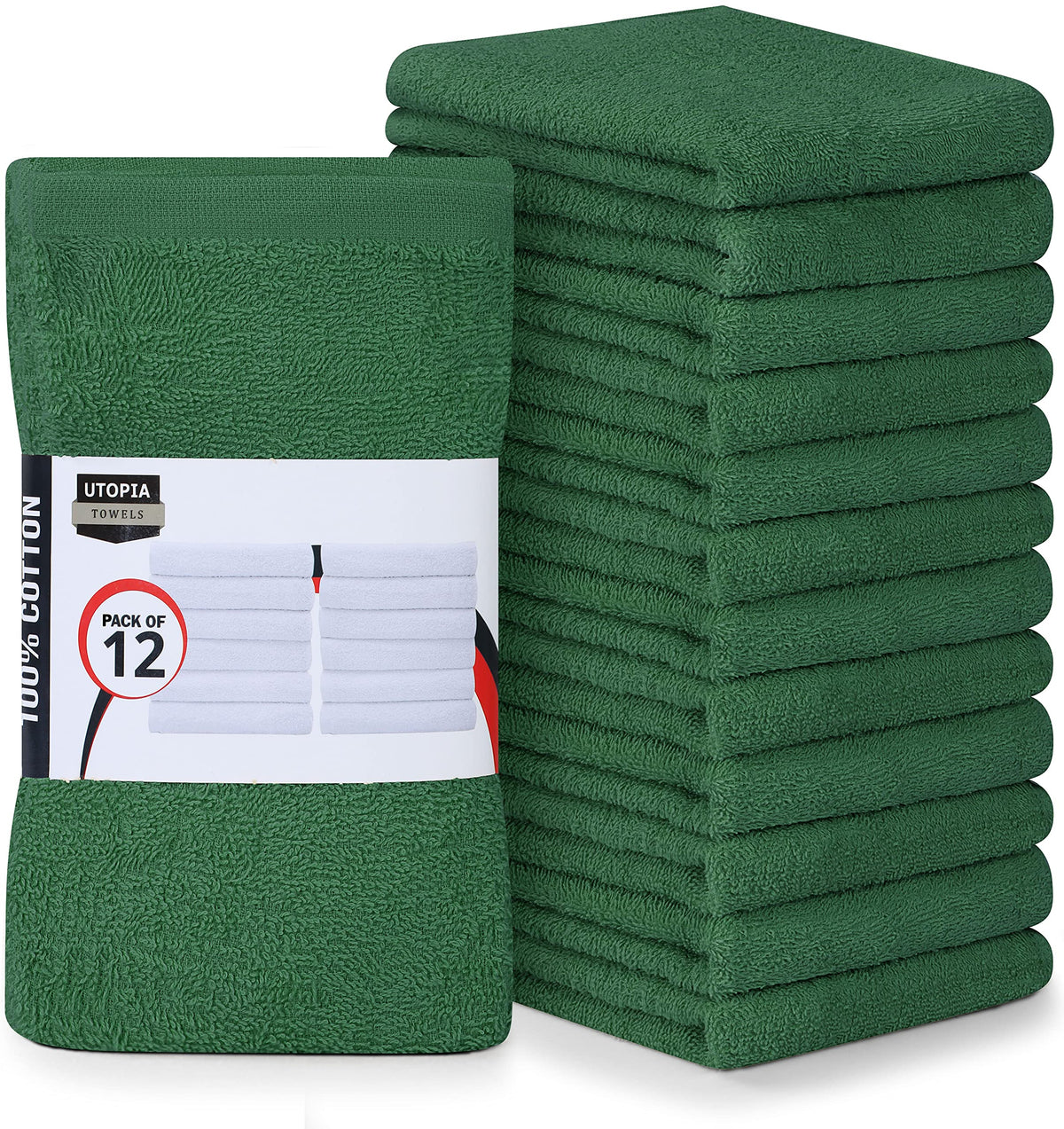 Utopia Towels Kitchen Bar Mops, Pack of 12, 16x19 in, 100% Cotton, Black