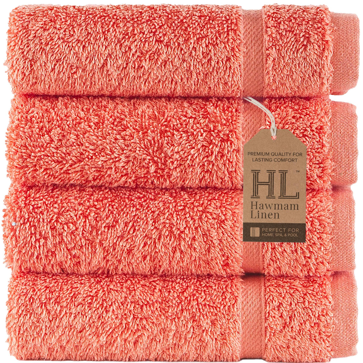 Hawmam Linen White Bath Towels 4 Pack 27 x 54 Inches 100% Turkish Cotton Soft Lightweight and Highly Absorbent Quick Drying Towels, Premium Quality Perfect for Daily Use