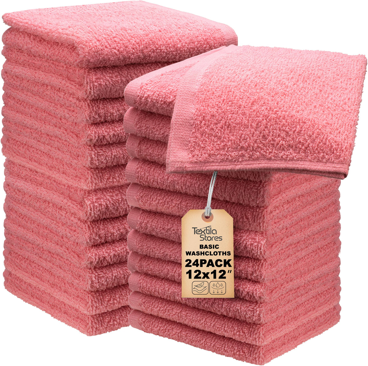 Basic Hand Towels 16x26 Inches – Pack of 12 – White Color – Soft and Absorbent Multipurpose Cotton Towels for Bathroom, Spa, Gym, Salon, Hotel, and Everyday Use