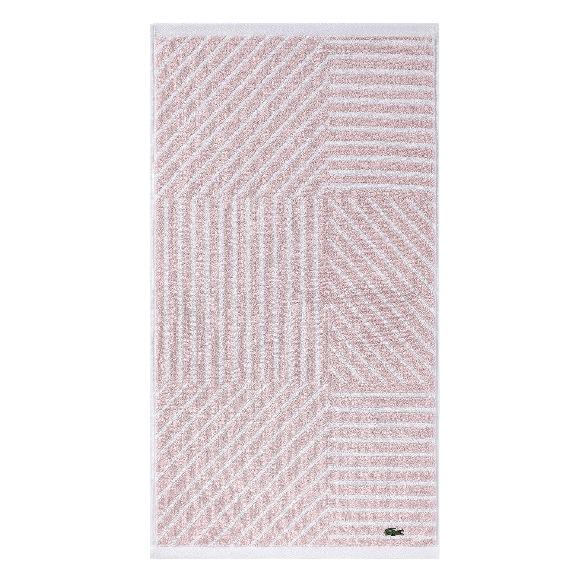 Lacoste Guethary Striped 100% Cotton Bath Towel, Meteorite, 30"x54"