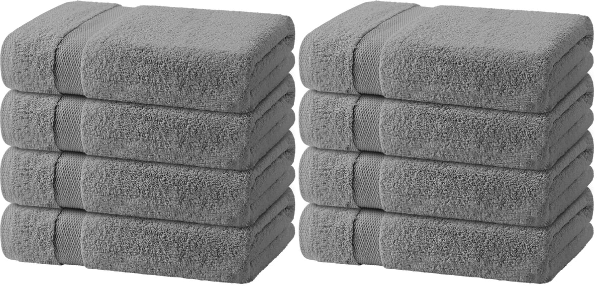 Wealuxe White Bath Towels Set of 4 — 27 x 54 Inch, 100% Ring Spun Cotton 650GSM, Extra Absorbent, Soft White Towels for Bathroom, Shower, Hotel, Spa