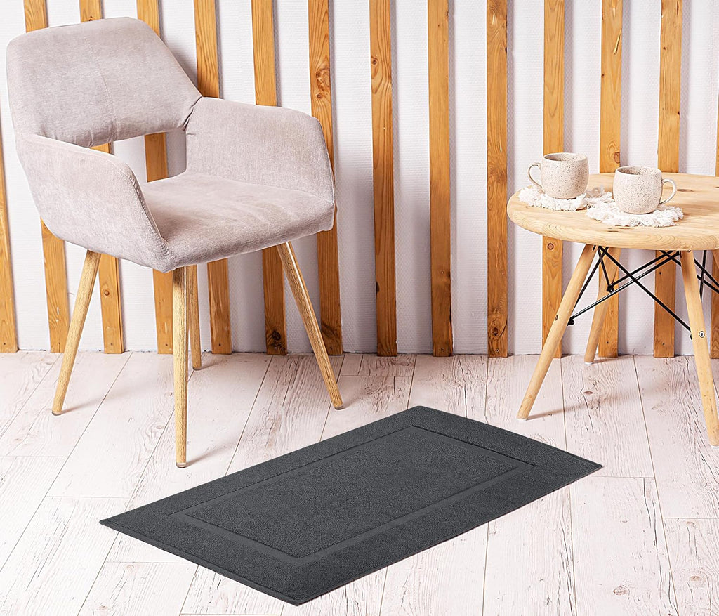 Utopia Towels Cotton Bath Mat, 21x34 in, 2 Pack, Grey