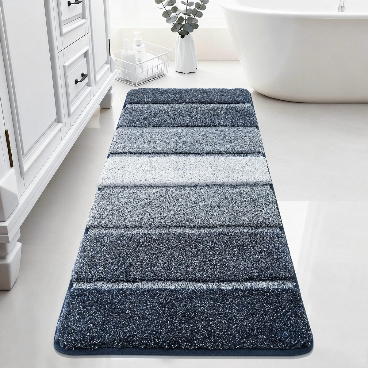COSY HOMEER Bathroom Rugs 24x17,Ultra Soft Absorbent Bath Mat,Grey