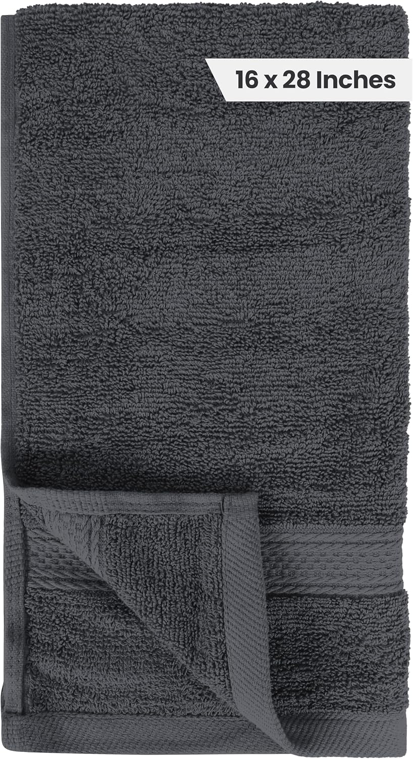 Utopia Towels 6 Pack Premium Hand Towels, 16x28 in, 600 GSM Cotton, Grey