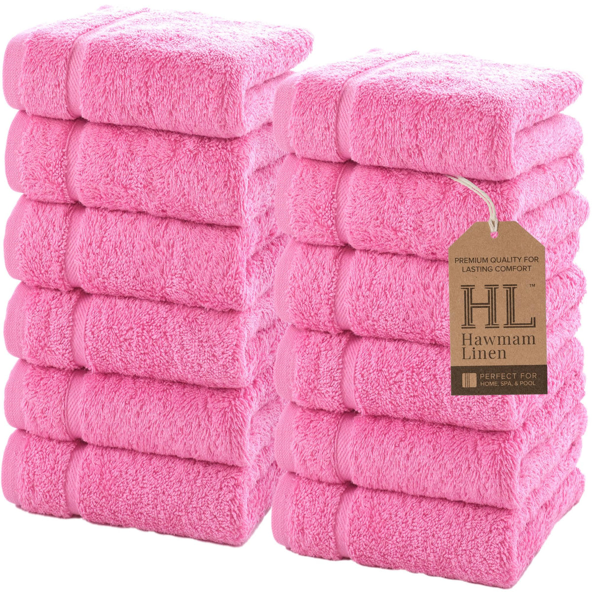 Hawmam Linen White Bath Towels 4 Pack 27 x 54 Inches 100% Turkish Cotton Soft Lightweight and Highly Absorbent Quick Drying Towels, Premium Quality Perfect for Daily Use