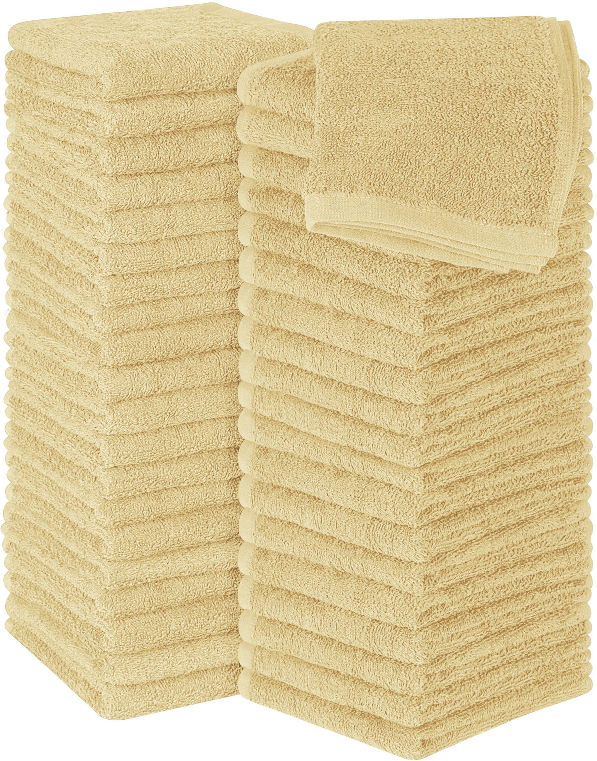 Utopia Towels 24 Pack Cotton Washcloths Set, 100% Ring Spun Cotton, Premium Quality Flannel Face Cloths, Highly Absorbent and Soft Feel Fingertip Towels, White