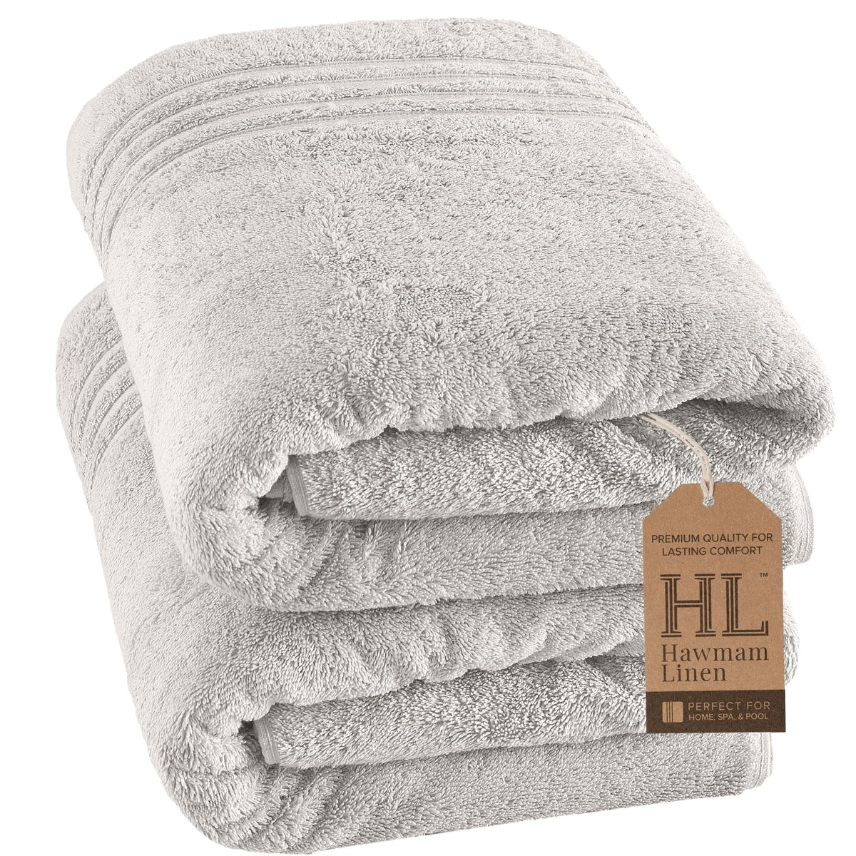 Hawmam Linen White Bath Towels 4 Pack 27 x 54 Inches 100% Turkish Cotton Soft Lightweight and Highly Absorbent Quick Drying Towels, Premium Quality Perfect for Daily Use