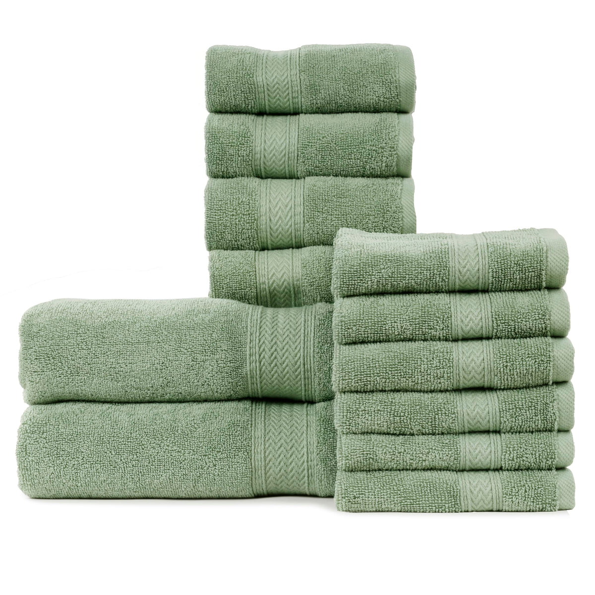HILLFAIR 900 GSM 100% Cotton Floor Towels - 2 Piece Towels Set - Ocean Blue
