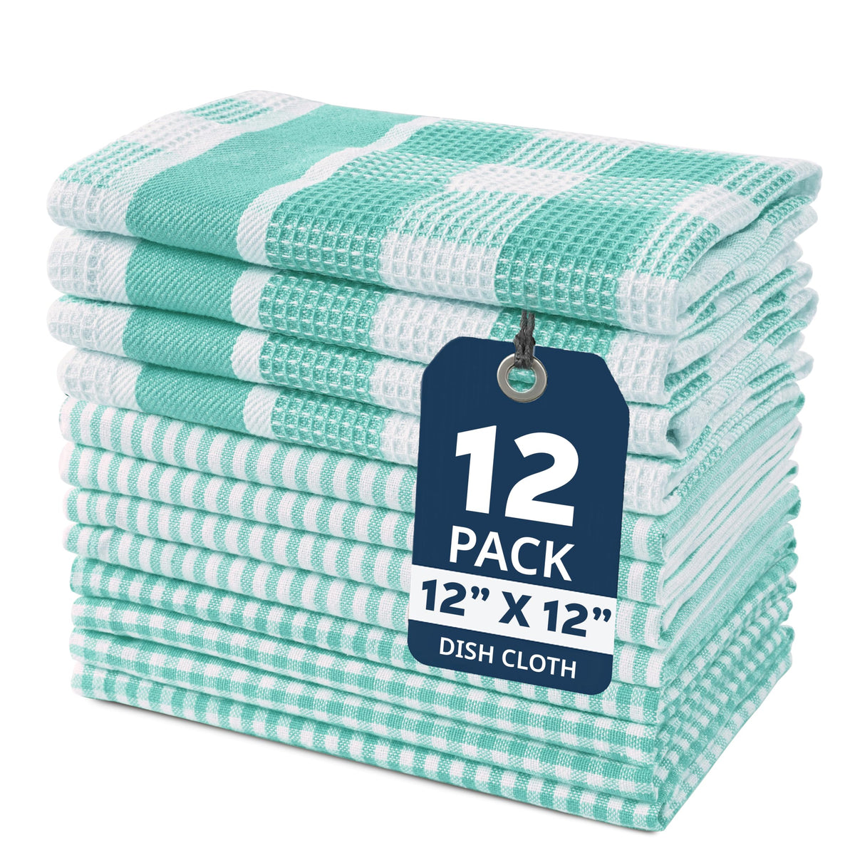LANE LINEN Dish Towels for Kitchen 100% Cotton Tightly Woven 6 Pack - Olive