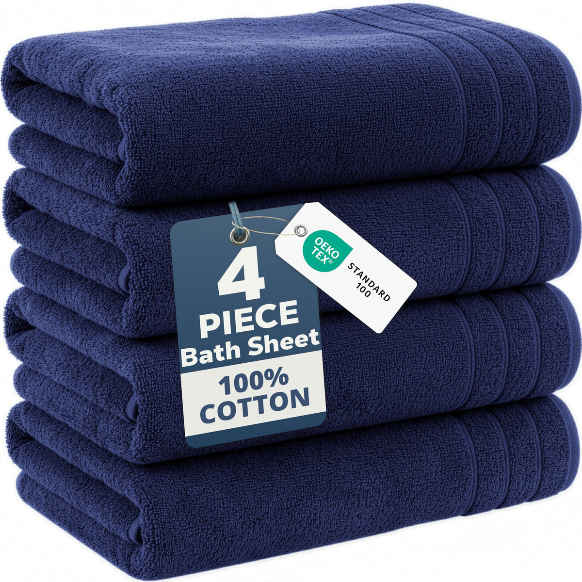 Casa Platino Bath Towels 100% Cotton 2 Piece Soft Absorbent - White