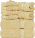 Utopia Towels 8 Piece Majestic Plush Luxury Towel Set, Cotton, Grey