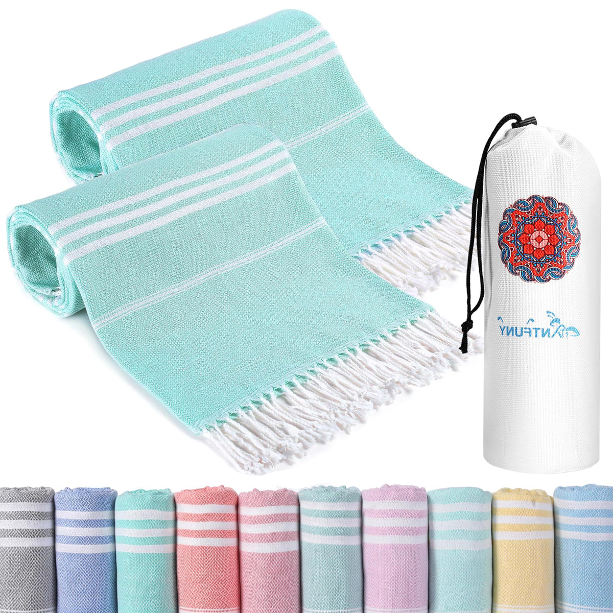 Turkish Beach Towels Vacation Essentials Quick Dry Sand Free Soft Absorbent Adult Oversized Bath Pool Swim Long Towel Lightweight Thin Fast Drying Over The Chair Towel Sand Repellent Anti Yellow