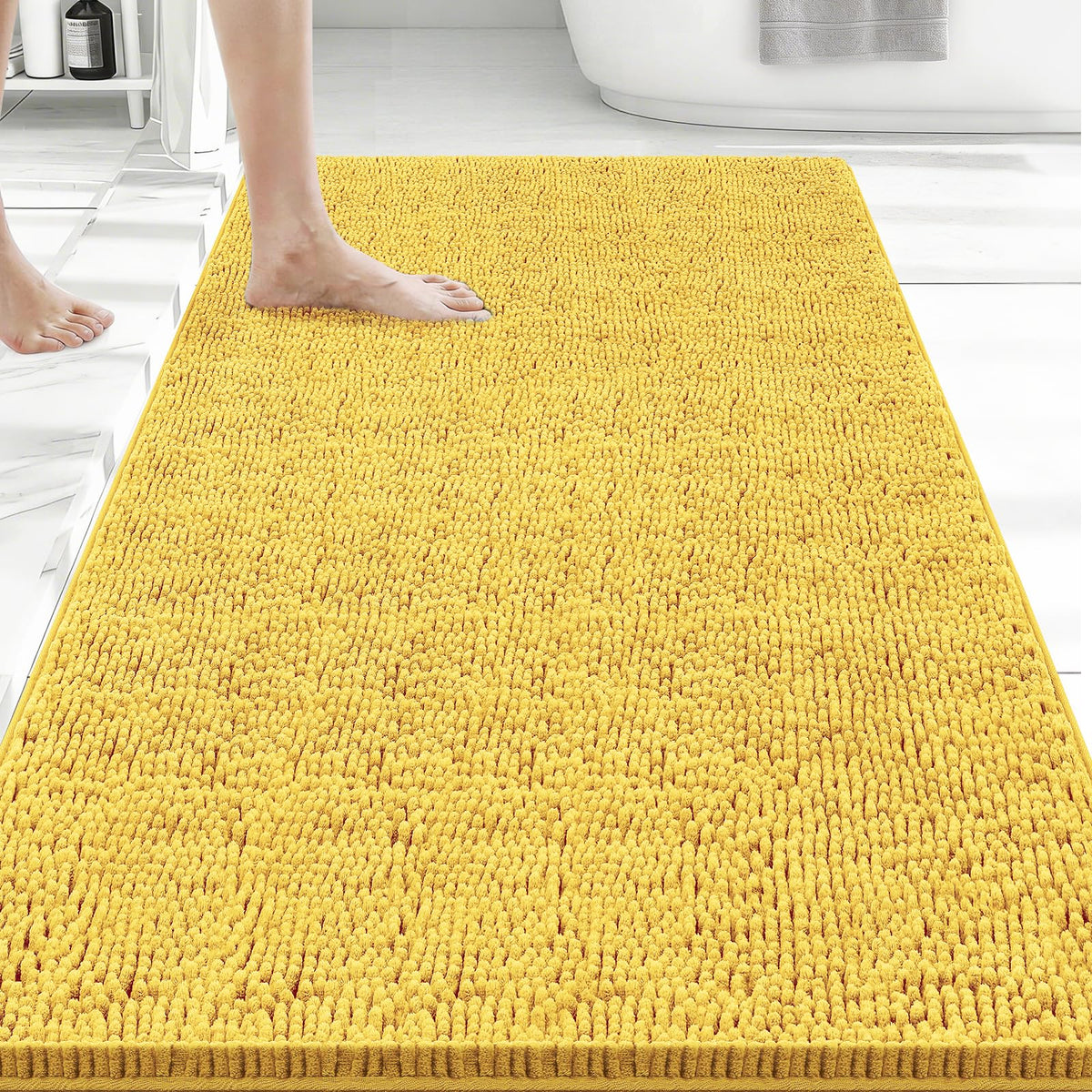 Bcoimo Small Bath Rug Mat,Sage Chenille High Absorbent Bathroom Floor Mats