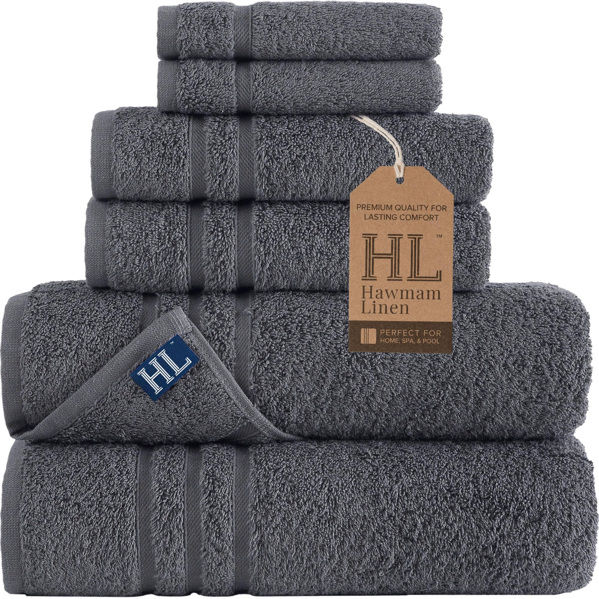 Hawmam Linen White Bath Towels 4 Pack 27 x 54 Inches 100% Turkish Cotton Soft Lightweight and Highly Absorbent Quick Drying Towels, Premium Quality Perfect for Daily Use