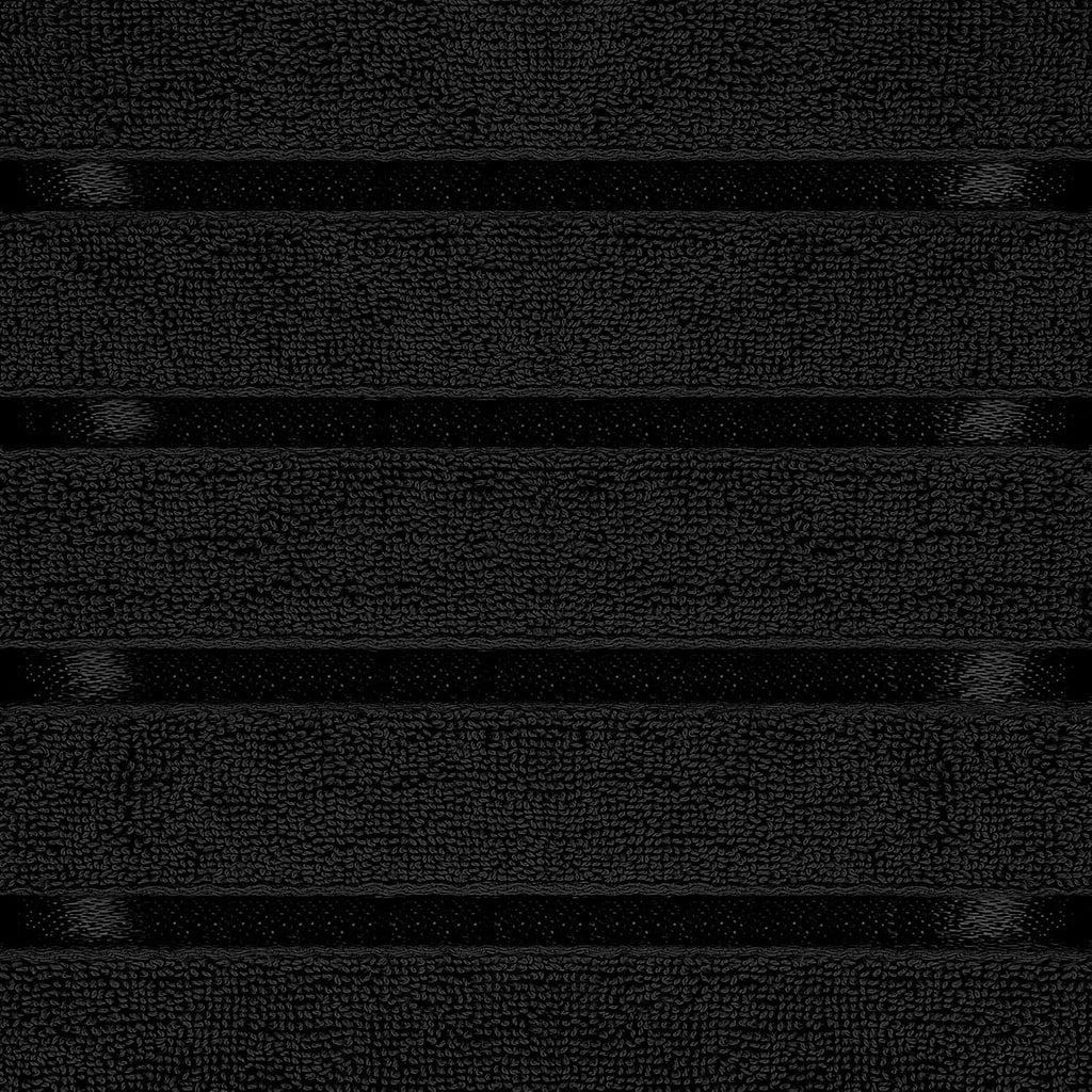 Utopia Towels 8 Piece Luxury Towel Set, 600 GSM, Viscose Stripe, Black