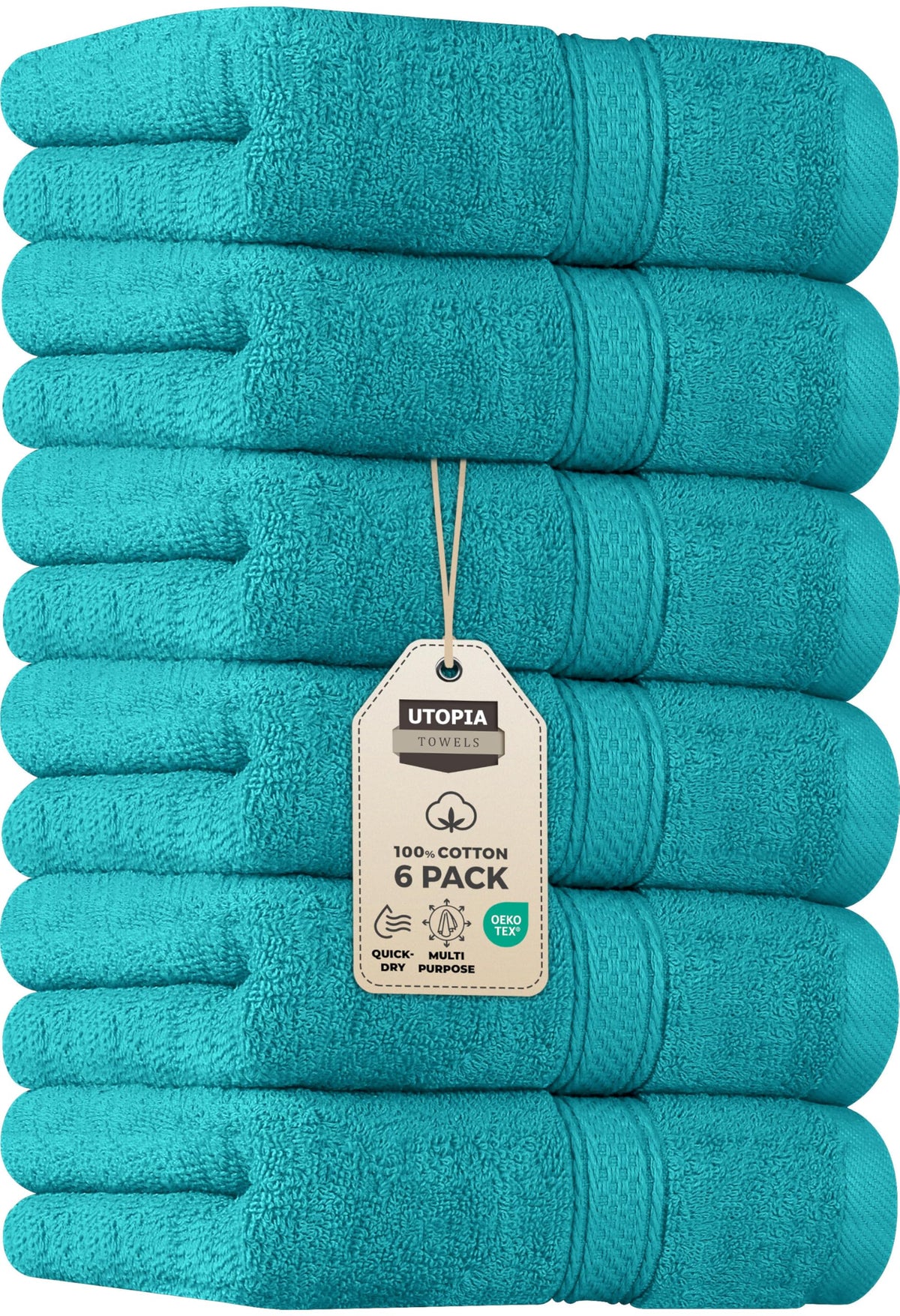 Utopia Towels 6 Pack Premium Hand Towels, 16x28 in, 600 GSM Cotton, Grey