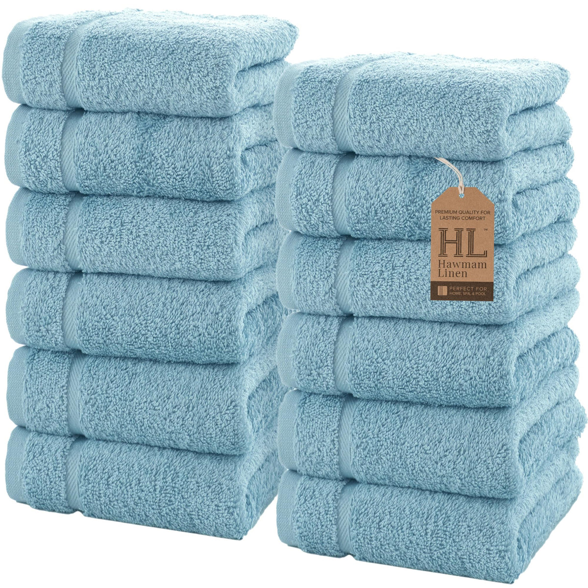 Hawmam Linen White Bath Towels 4 Pack 27 x 54 Inches 100% Turkish Cotton Soft Lightweight and Highly Absorbent Quick Drying Towels, Premium Quality Perfect for Daily Use