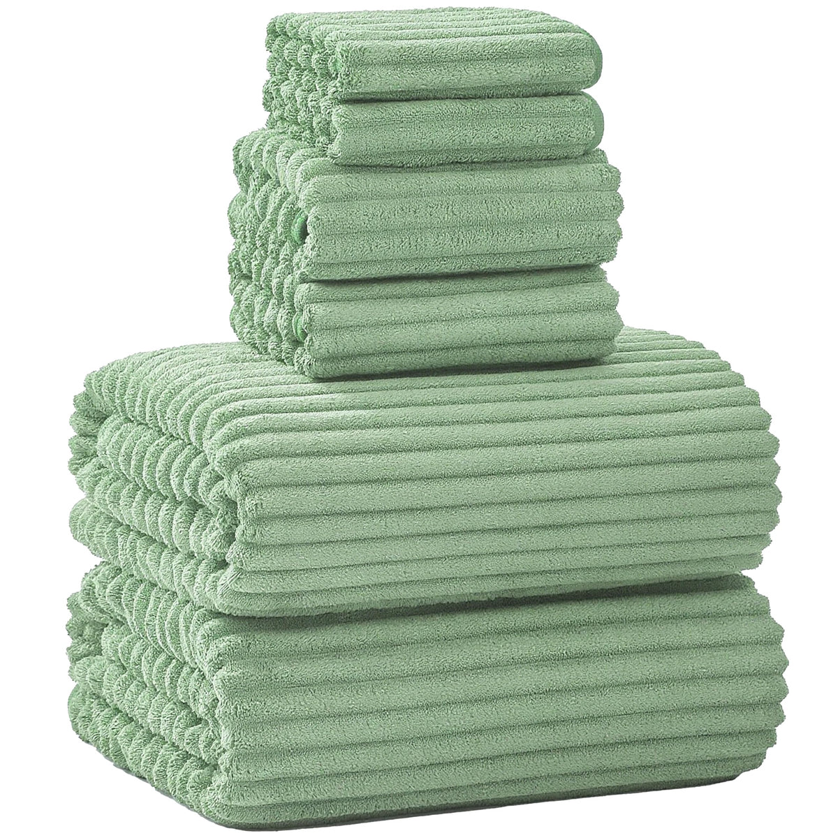 6 PC Bath Towel Set, 40"x80" Oversized Bath Sheets, Navy Blue