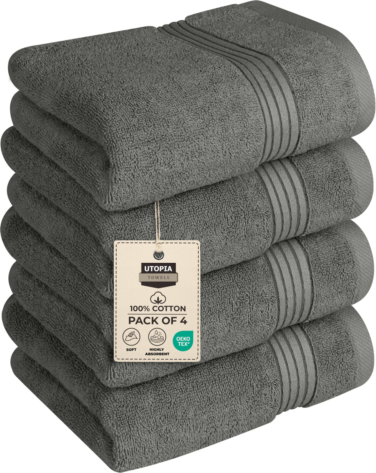 Utopia Towels 6 Piece Hand Towels Set, 16x28 in, 100% Cotton, Navy
