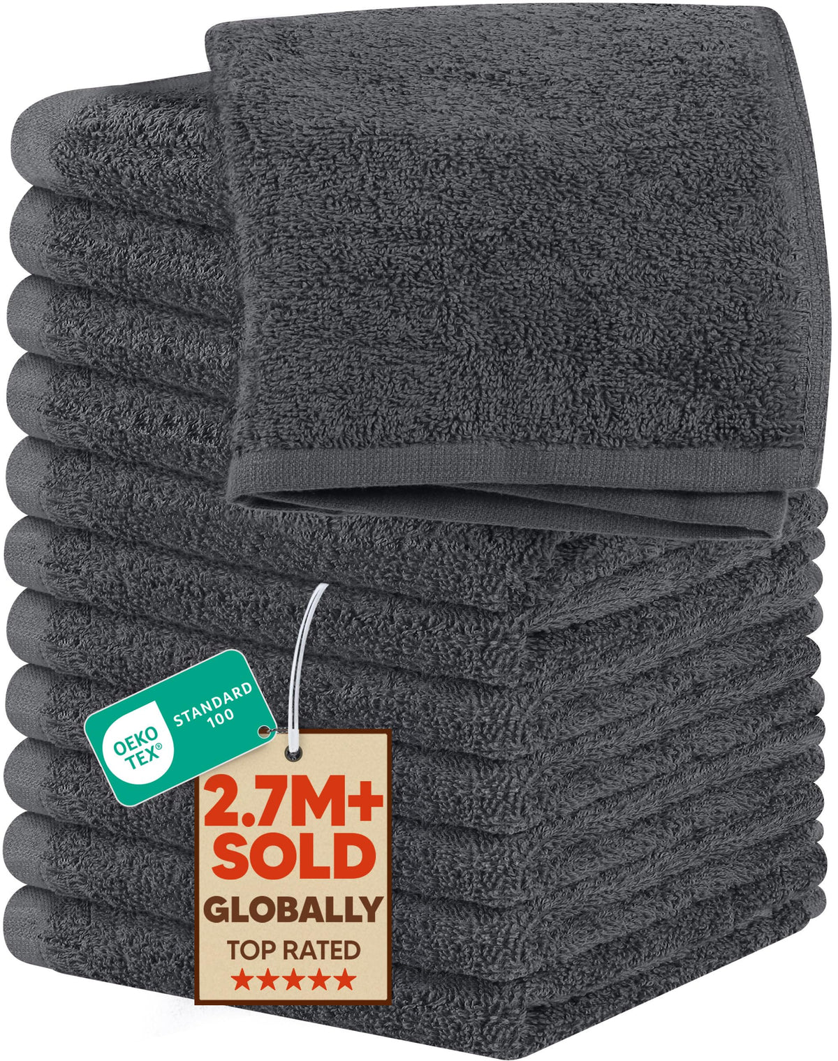 Utopia Towels 24 Pack Cotton Washcloths Set, 100% Ring Spun Cotton, Premium Quality Flannel Face Cloths, Highly Absorbent and Soft Feel Fingertip Towels, White