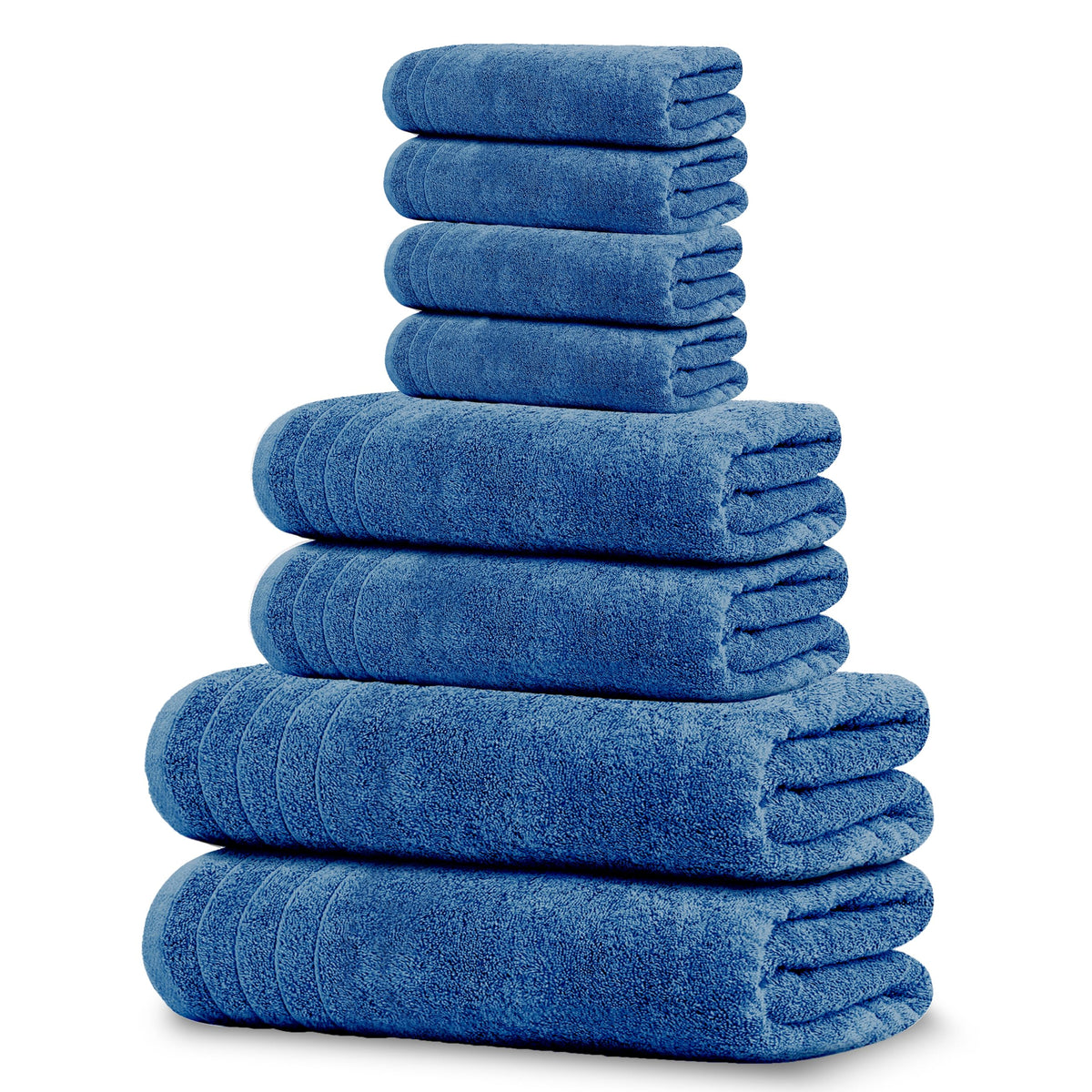 Tens Towels 8 Piece Towel Set, 2 XL Bath, 2 Hand, 4 Washcloth, Dark Grey