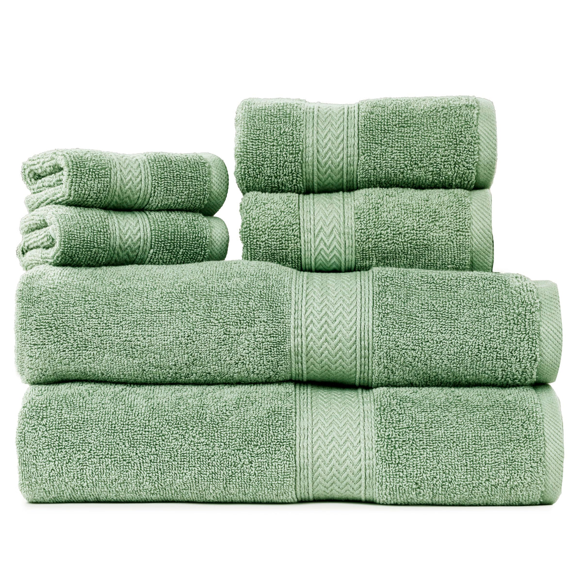 HILLFAIR 900 GSM 100% Cotton Floor Towels - 2 Piece Towels Set - Ocean Blue