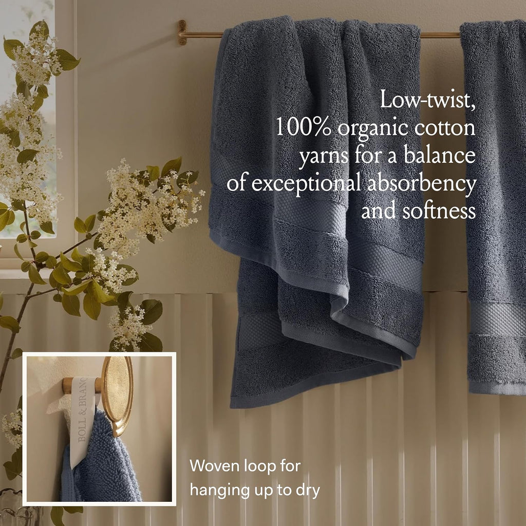 BOLL & BRANCH Plush Bath Towel Set, 6 Pieces, Stone