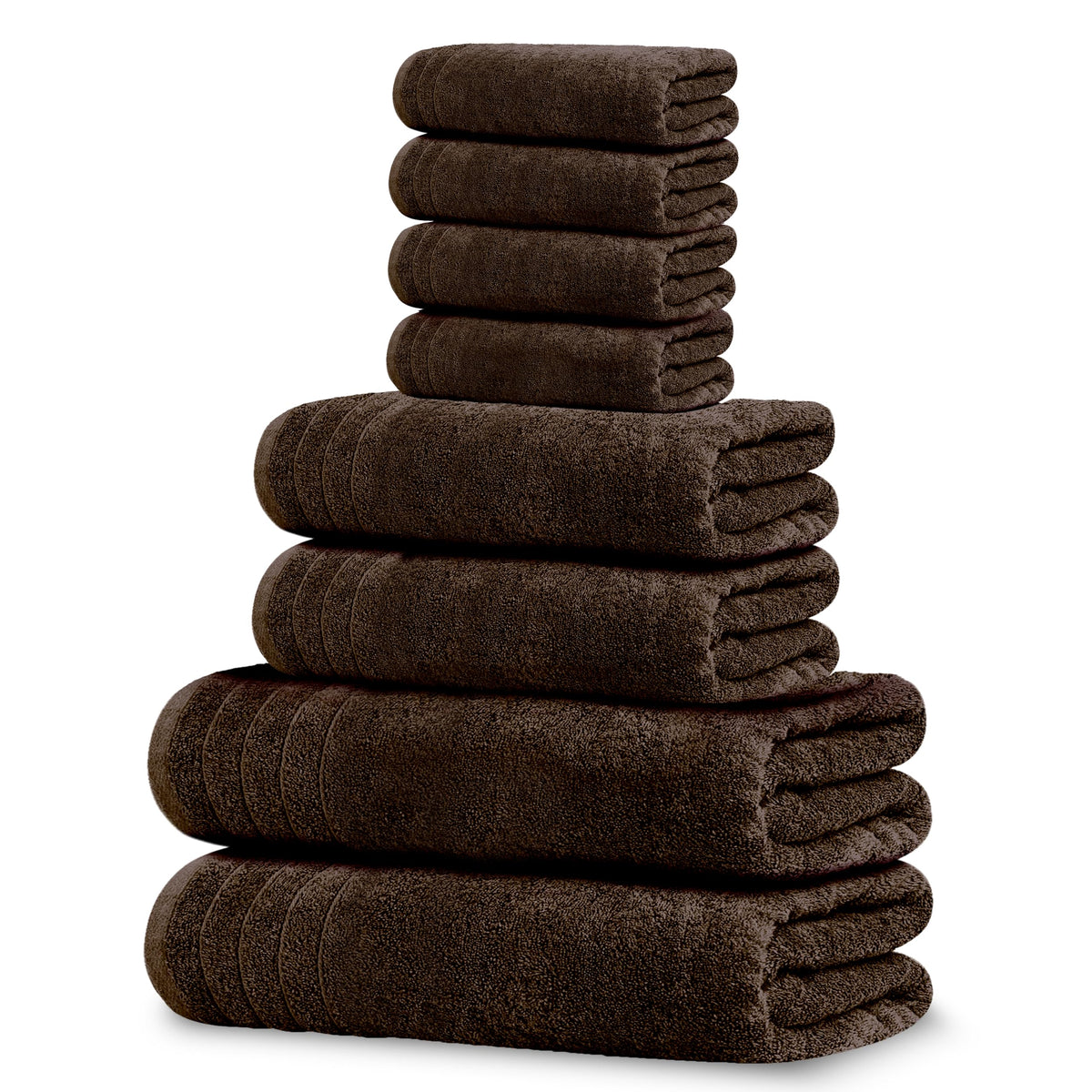 Tens Towels 8 Piece Towel Set, 2 XL Bath, 2 Hand, 4 Washcloth, Dark Grey