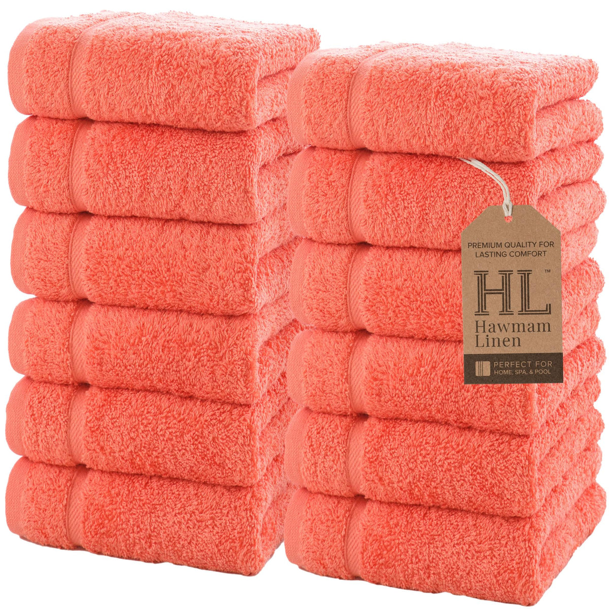 Hawmam Linen White Bath Towels 4 Pack 27 x 54 Inches 100% Turkish Cotton Soft Lightweight and Highly Absorbent Quick Drying Towels, Premium Quality Perfect for Daily Use