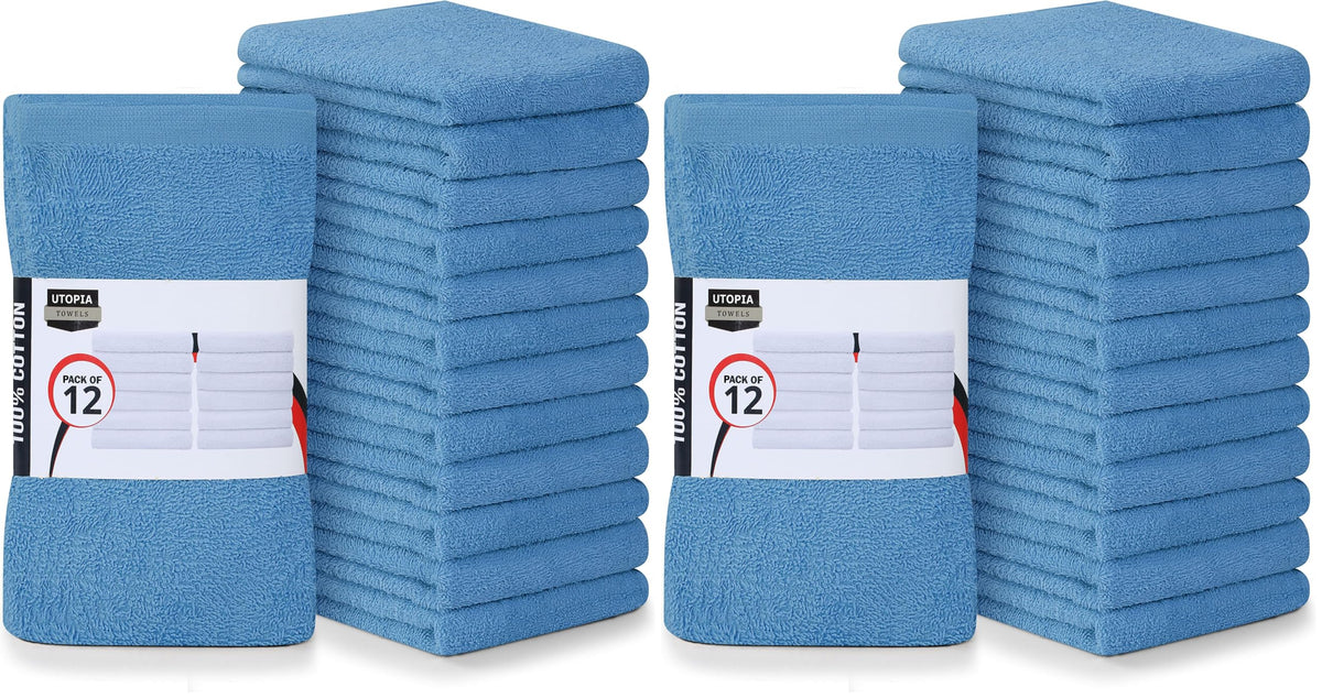 Utopia Towels Kitchen Bar Mops, Pack of 12, 16x19 in, 100% Cotton, Black